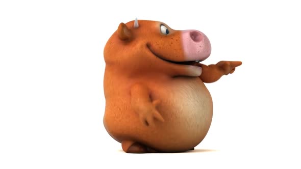 Fun 3D cartoon cow dancing  alt