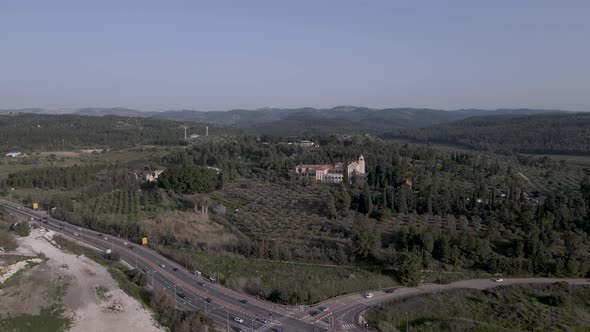 Latrun Monastery in Israel Aerial View