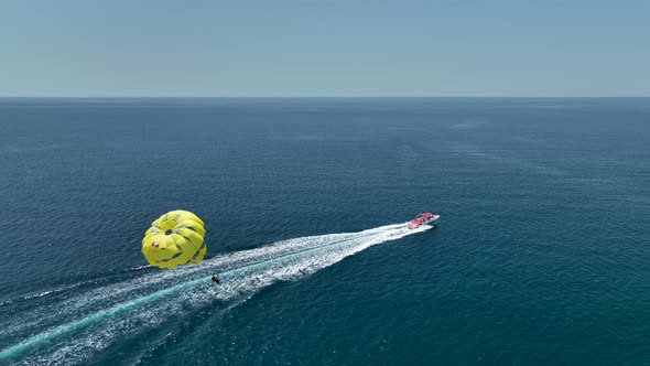 Parasailing aerial view Turkey Alanya 4 K