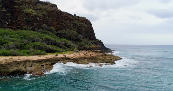 Couple standing on the sea coast 