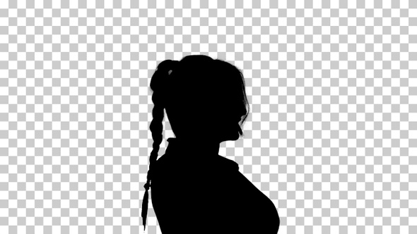 Silhouette girl dancing, Alpha Channel