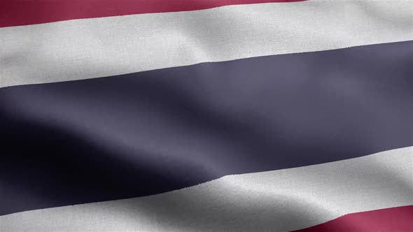 Thailand Flag Seamless Closeup Waving Animation