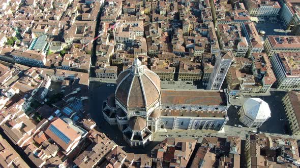 Aerial view of Florence Cathedral (Santa Maria del Fiore), Tuscany, Italy