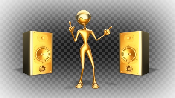 Gold Man 3D Character - Cartoon Dance (2 Pack) alt