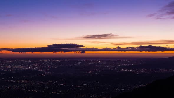 Los Angeles, California Day To Night Sunset Wide