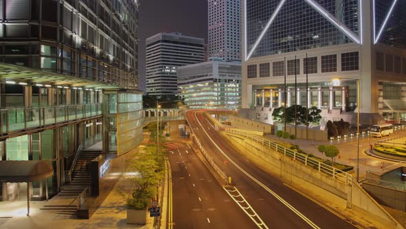 Time Lapse of cars on a busy street in Hong Kong