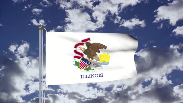 Illinois Flag Waving