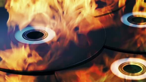 Blu Ray Discs Burning Data Concept