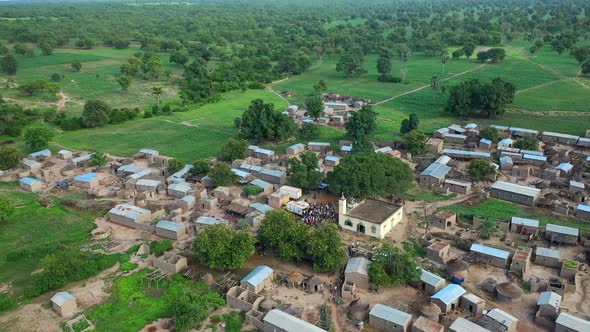 Africa Mali Village People And Forest Aerial View 5