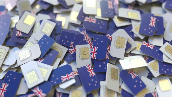 Multiple SIM Cards with Flag of New Zealand
