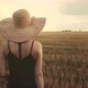 Young Female With A Suitcase In A Field - VideoHive Item for Sale