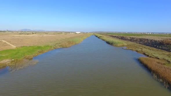 Aerial view of a river