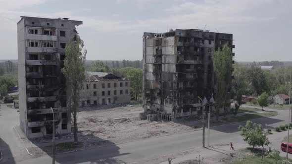 War in Ukraine  Destroyed Building in Borodyanka Bucha District