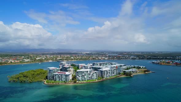 Aerial Drone shot of Ephraim Island, Gold Coast, Queensland, Australia