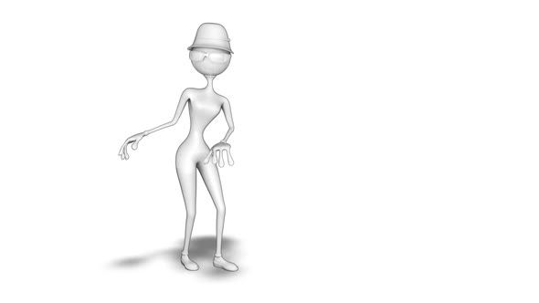 3D Woman Dance  Looped on White