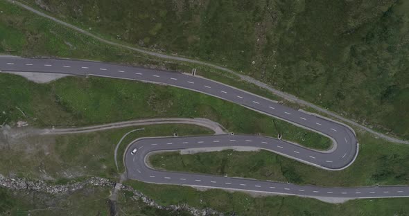 Flight over Oberalppass, Graubuenden, Switzerland