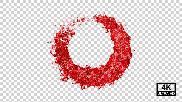 Red Color Water Circle Splash 4 K alt
