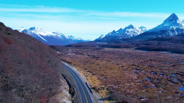 Patagonia landscape. Ushuaia Tierra del Fuego. Patagonia Argentina.