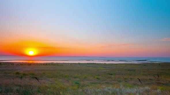 Lake Tuzla and Tuzla Spit, Sunset