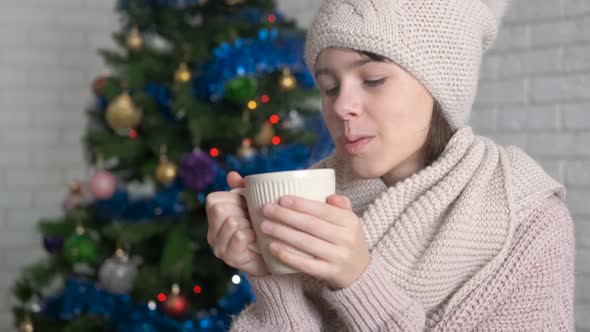 Coffee By Christmas Tree