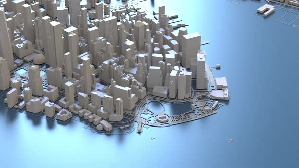 New York City in stylized graphic style. aerial view