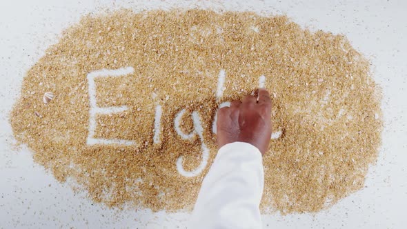 Hand Writes On Sand Eight