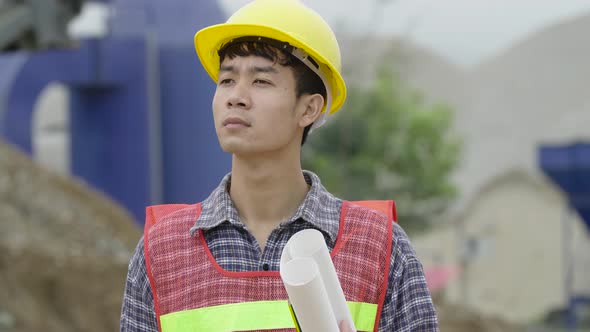 Architect In Construction Site And Looking Around alt