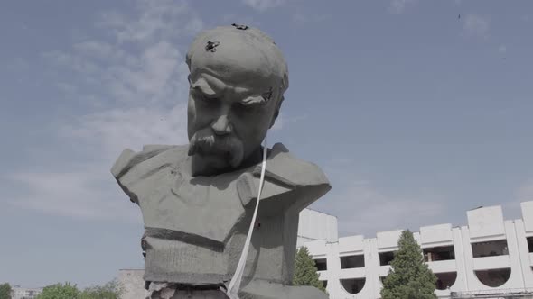 Consequences of the War in Ukraine  Shot Monument to Taras Shevchenko