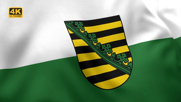 Saxony Flag with Emblem - 4K