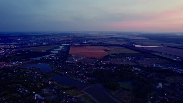 Aerial View of Ukrainian Countryside in the Summertime