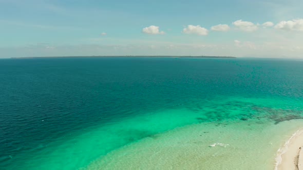 Tropical Island with Sandy Beach. Balabac, Palawan, Philippines