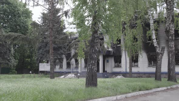 Burned Down Police Station in Borodyanka Ukraine