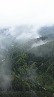 Vertical Video of Fog in the Mountains