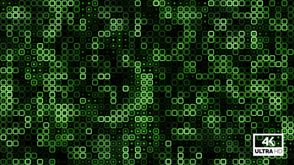 Green Digital Dots Led Display Background Animation Looped V21