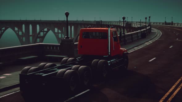 Big Lorry Truck on the Bridge