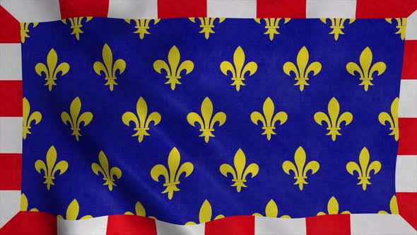 Touraine Flag France Waving in the Wind Background
