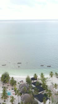 Tanzania  Vertical Video of the Ocean Near the Coast of Zanzibar Slow Motion