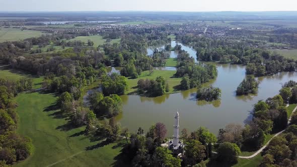 Aerial View of Lednice Park, Czech Republic