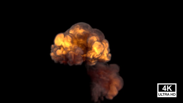 Explosion Fire With Smoke 4K