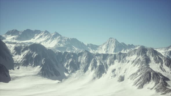 Big Mountain Peaks at Sunny Day