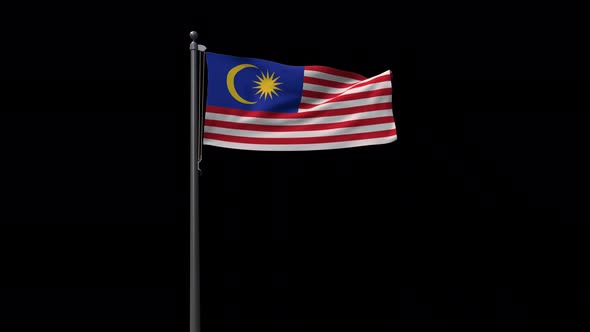 Malaysia Flag With Alpha 4K