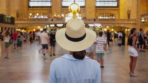 Young tourist in the Grand Central Terminal in NYC