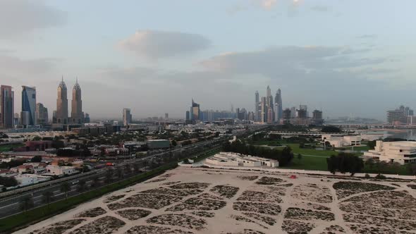 Drone Footage of the Amazing Dubai with Lots of Skyscrapers Luxury City