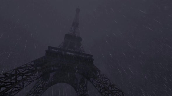 Eiffel Tower And Rain