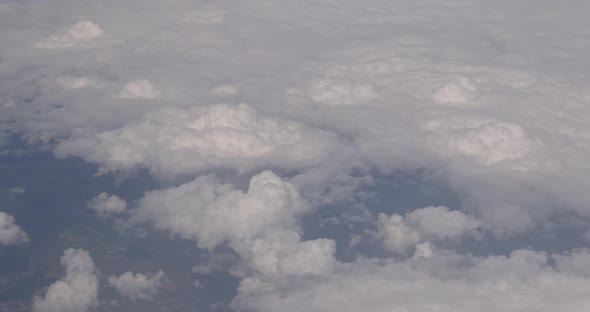 Amazing Skyline View From Airplane Sky Above the Clouds