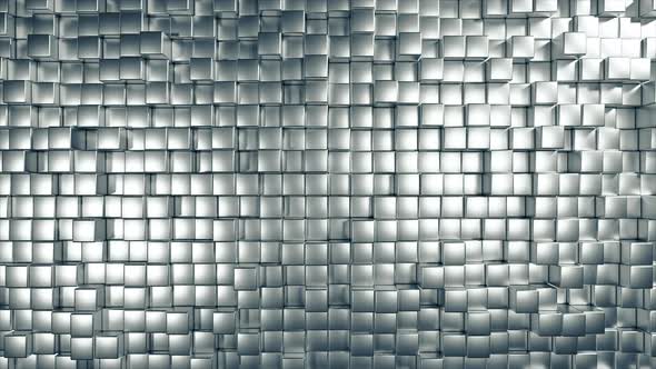 Abstract Background of Metal Randomly Moving Cubes