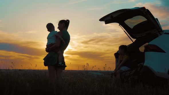 Happy Family Travel By Car