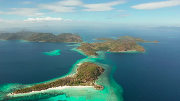 Tropical Island with Sandy Beach, Philippines, Palawan