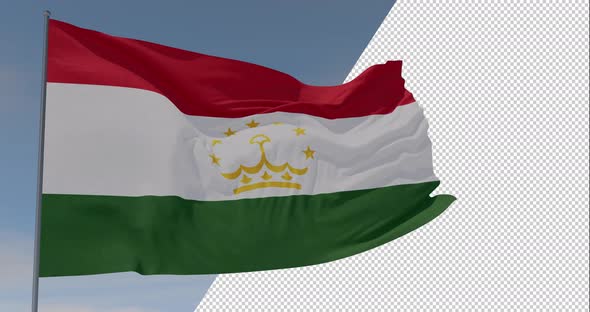 flag Tajikistan patriotism national freedom, seamless loop, alpha channel