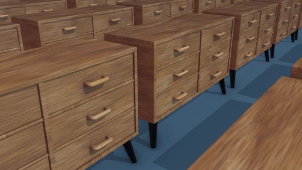 A Lot Of Wooden Dressers In A Row Hd